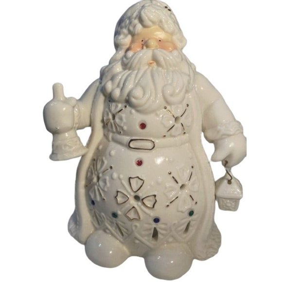 Living Home Santa Christmas Porcelain Tea light candle holder - Picture 3 of 4